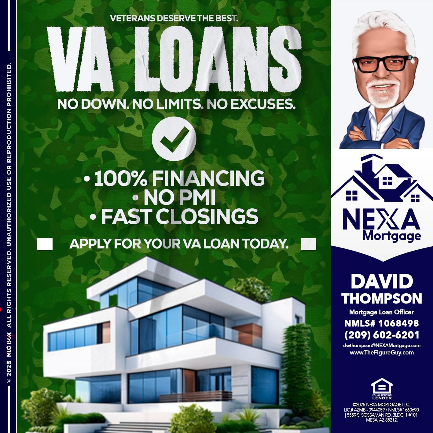 VA LOANS - David Thompson -Mortgage Loan Officer
