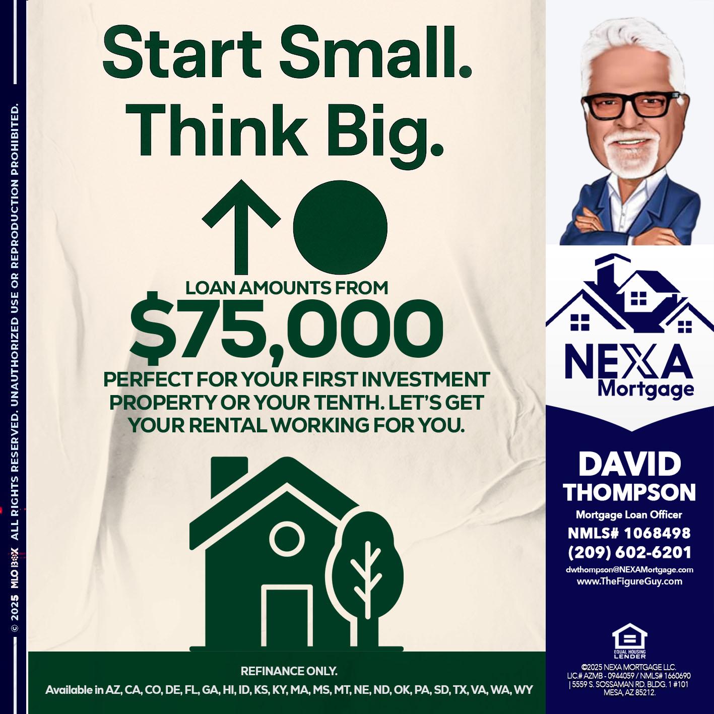 START SMALL - David Thompson -Mortgage Loan Officer
