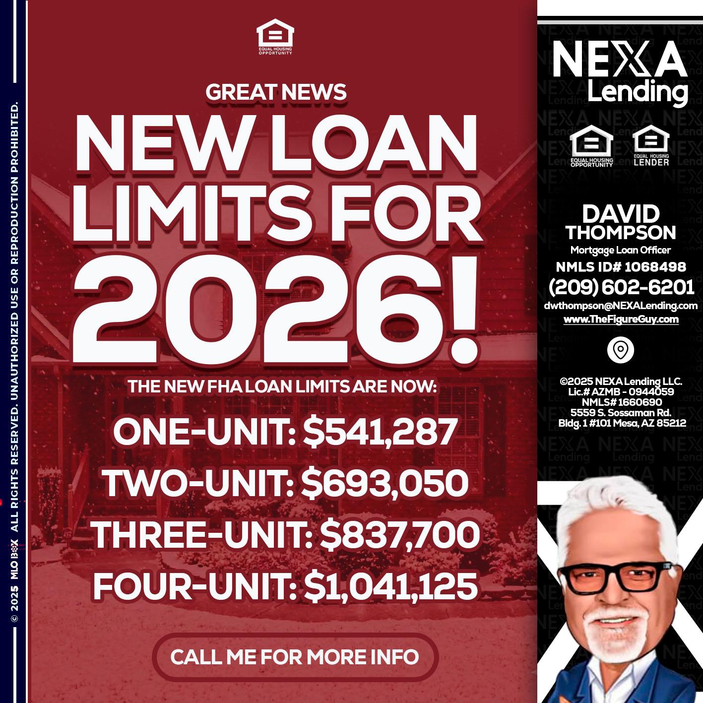 loan limits - David Thompson -Mortgage Loan Officer