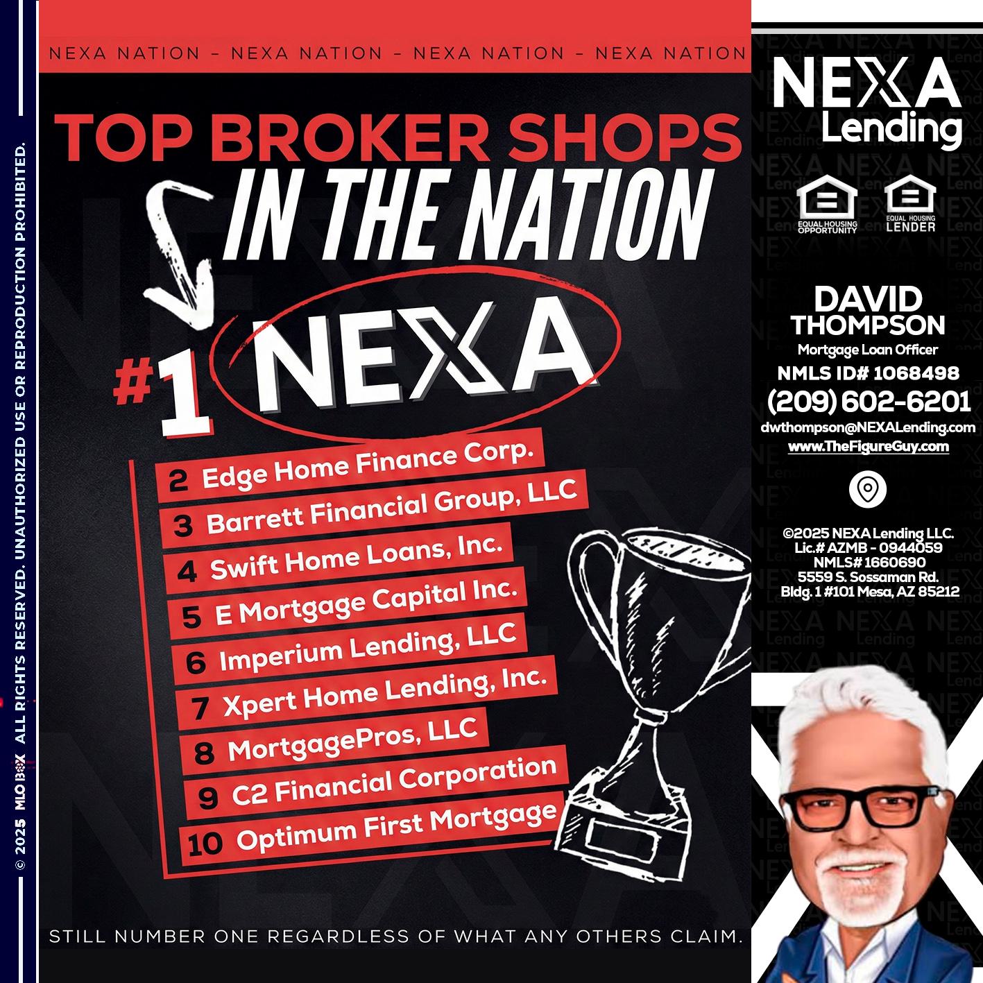 top broker - David Thompson -Mortgage Loan Officer