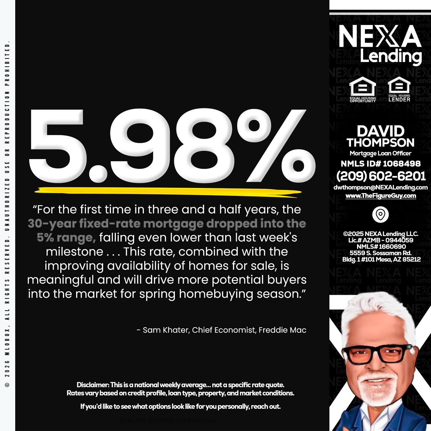 5.98% - David Thompson -Mortgage Loan Officer