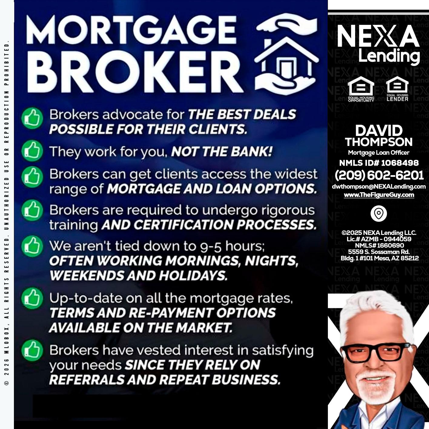 MORTGAGE BROKER - David Thompson -Mortgage Loan Officer