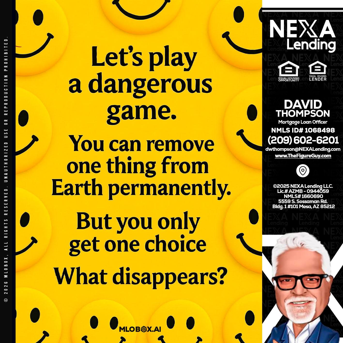 LETS PLAY - David Thompson -Mortgage Loan Officer