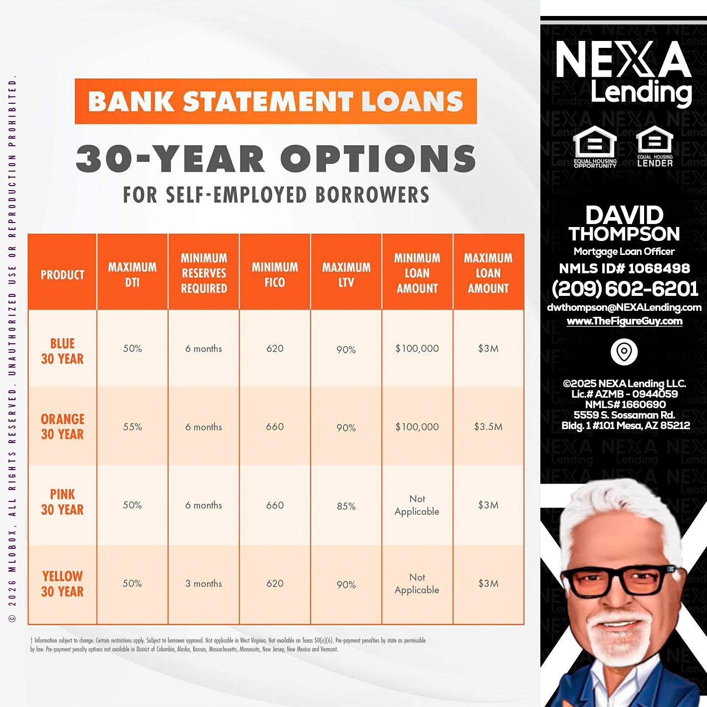 30 YEARS OPTIONS - David Thompson -Mortgage Loan Officer