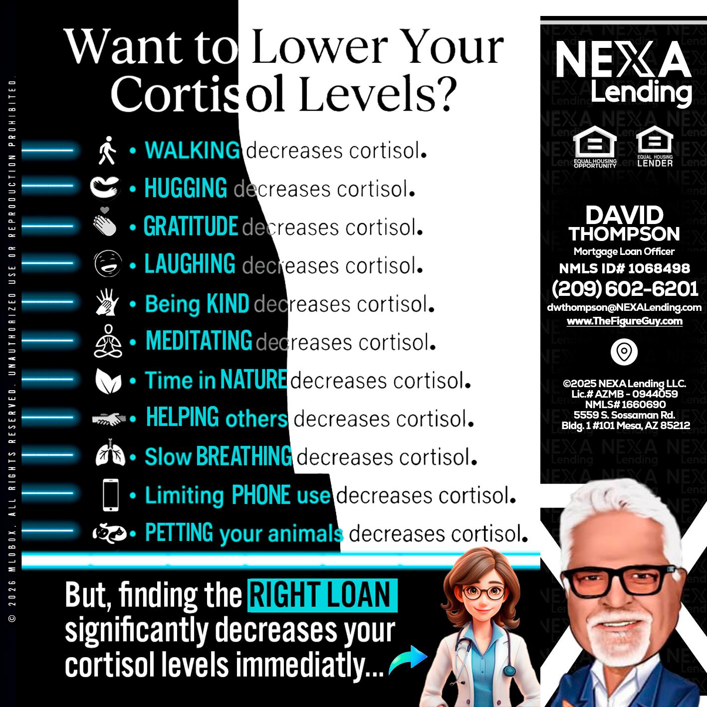Want to lower Your Cortisol Levels? - David Thompson -Mortgage Loan Officer