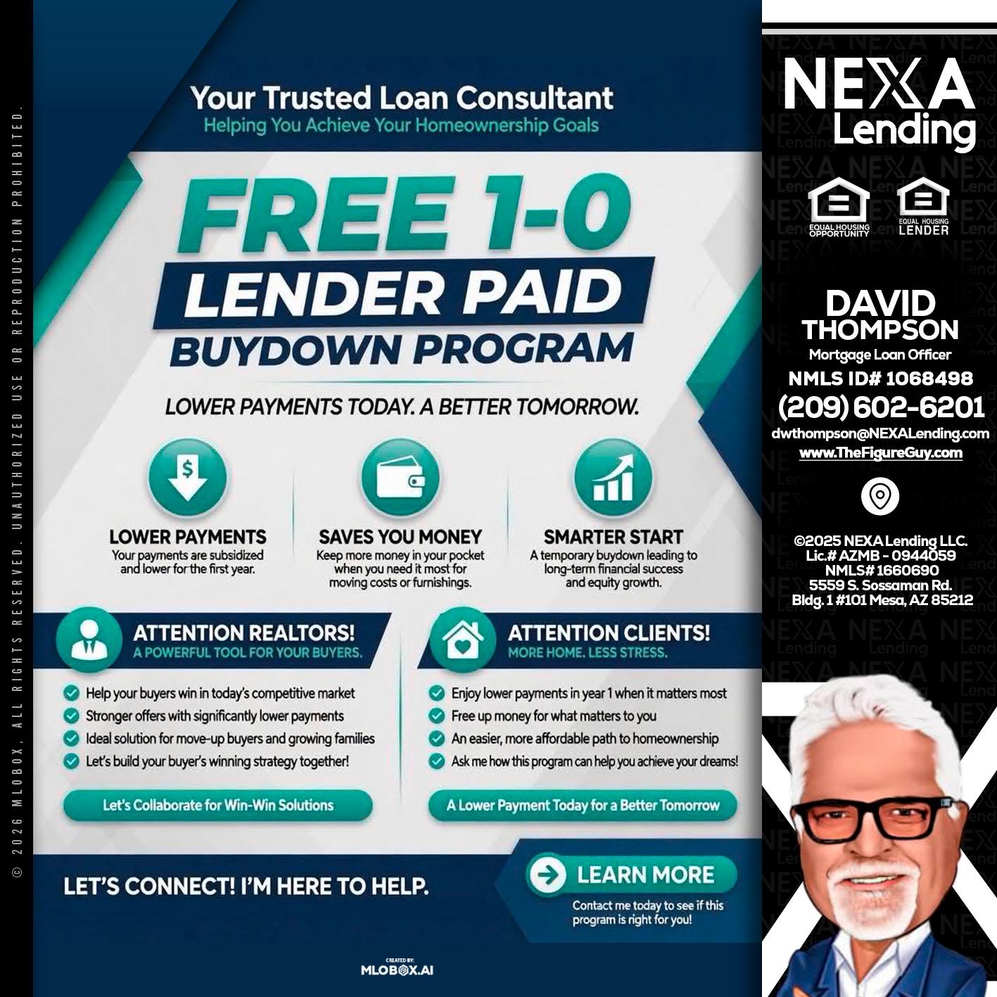 FREE 1-0 - David Thompson -Mortgage Loan Officer