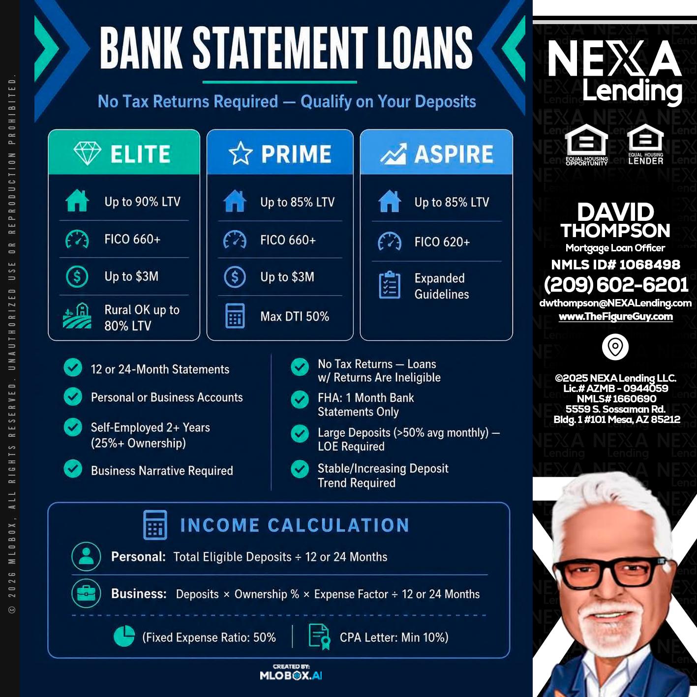 BANK STATEMENT - David Thompson -Mortgage Loan Officer