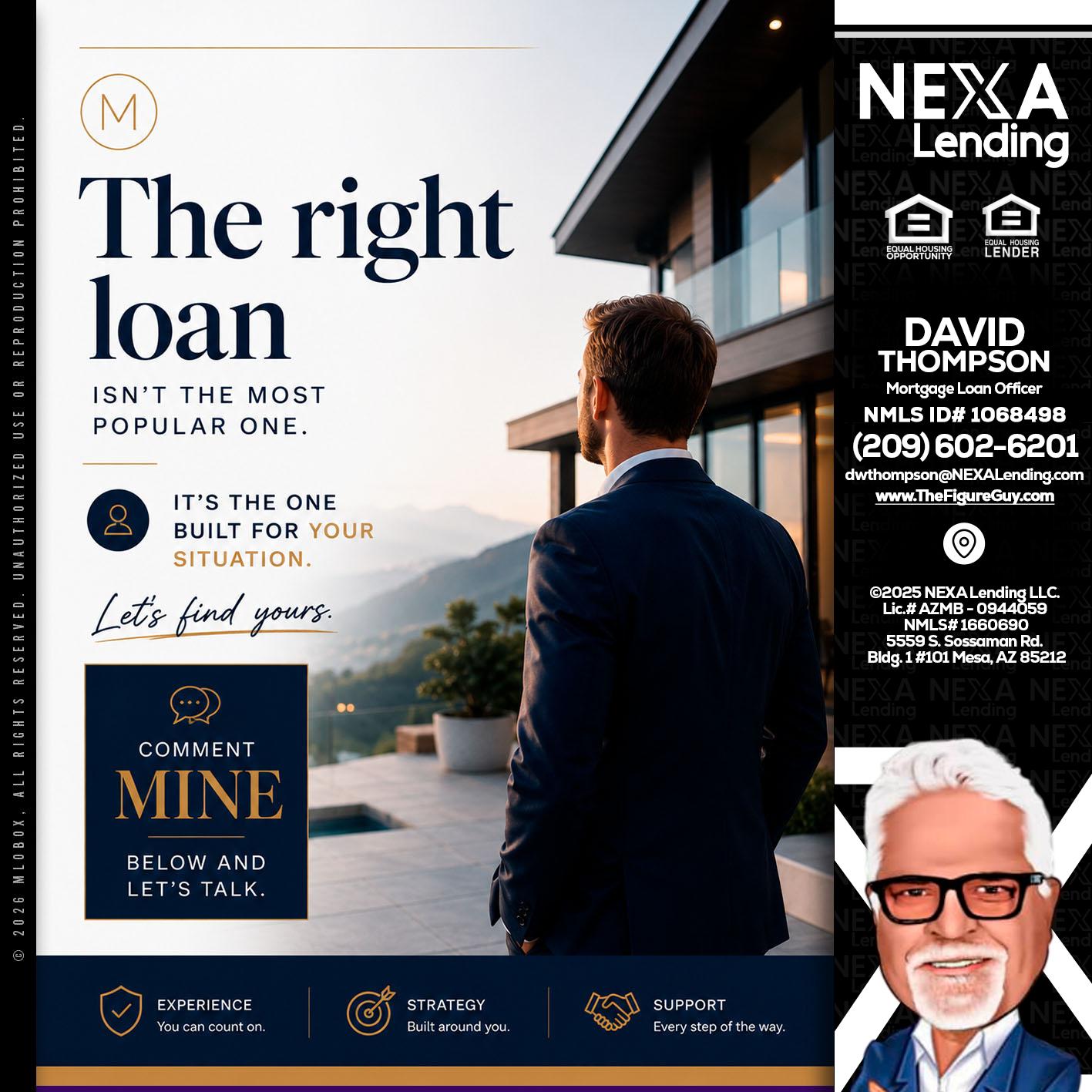THE RIGHT LOAN - David Thompson -Mortgage Loan Officer